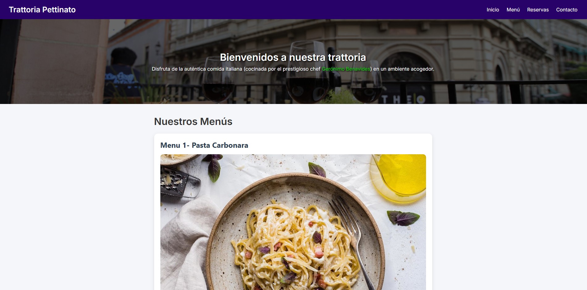 Proyecto 1 - Menú digital